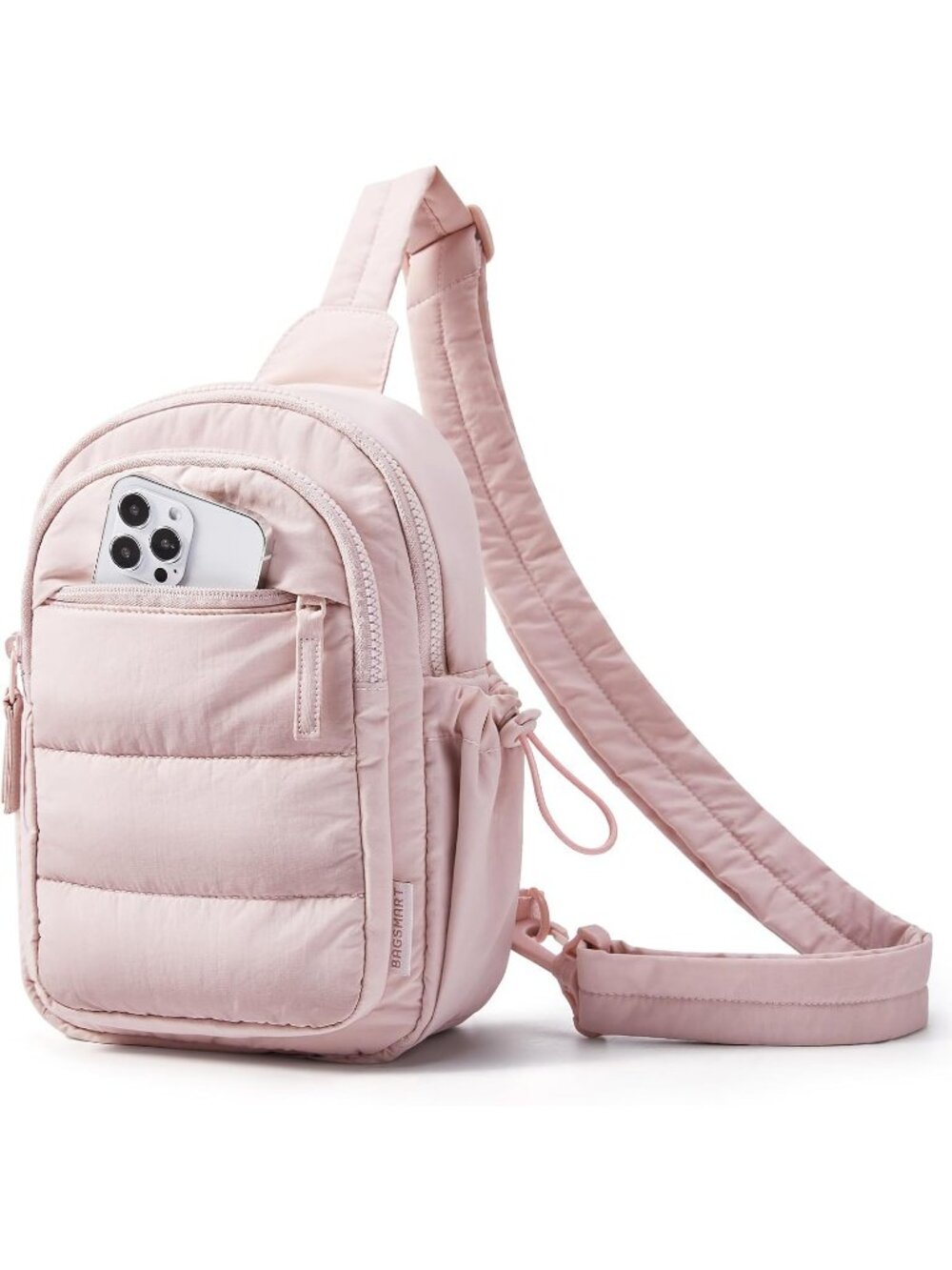 Women's Pink Puffer Sling Hobo Purse Fanny Pack Travel Crossbody Bag